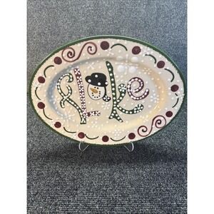 Expressly‎ Yours~Snowman "Flake" Christmas~12" Oval Serving Platter
